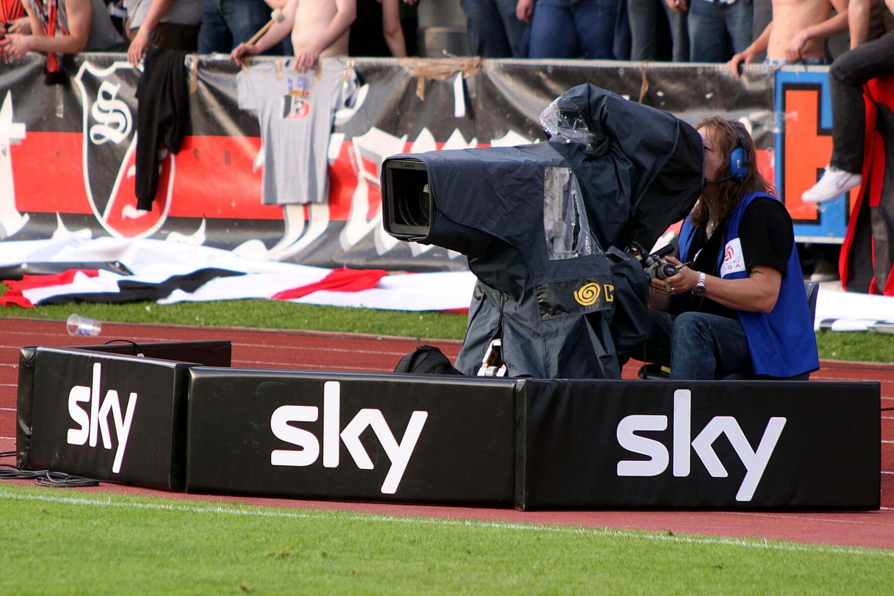 Sky TV camera at sports event