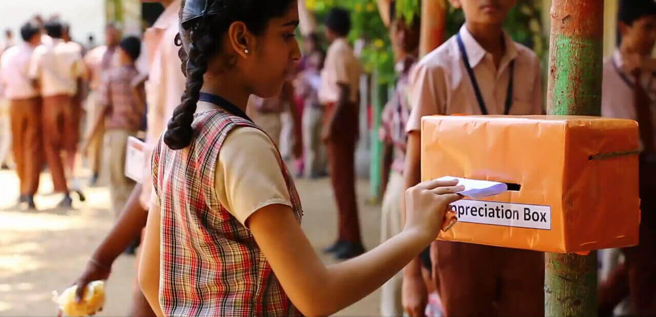 Indian girl posting appreciation letter