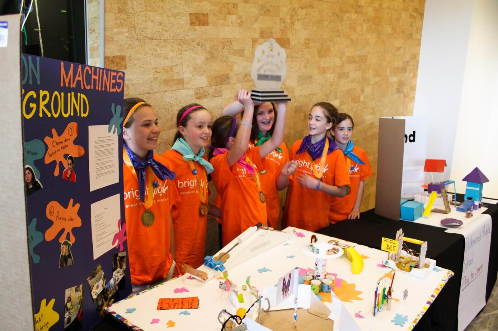 The Best Overall team at the Bright Spark Student Design Awards with their model